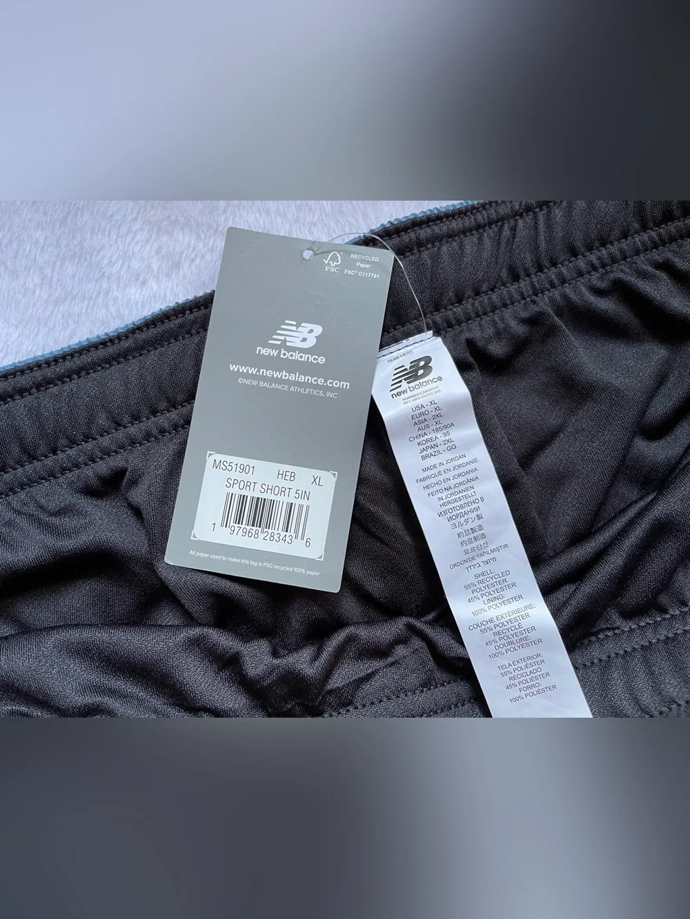 NWT New Balance Slate Blue Drawstring Athletic Men’s Shorts Size XL